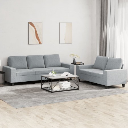 Juego de sofás 2 piezas tela gris claro de , Sofás - Ref: Foro24-3201898, Precio: 544,10 €, Descuento: %