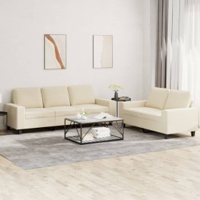 Juego de sofás 2 piezas tela color crema de , Sofás - Ref: Foro24-3201900, Precio: 513,72 €, Descuento: %