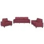 Juego de sofás 3 piezas tela rojo tinto de , Sofás - Ref: Foro24-3201872, Precio: 663,71 €, Descuento: %