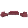 Juego de sofás 3 piezas tela rojo tinto de , Sofás - Ref: Foro24-3201872, Precio: 673,11 €, Descuento: %
