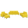 Juego de sofás 4 piezas tela amarillo claro de , Sofás - Ref: Foro24-3201879, Precio: 791,98 €, Descuento: %