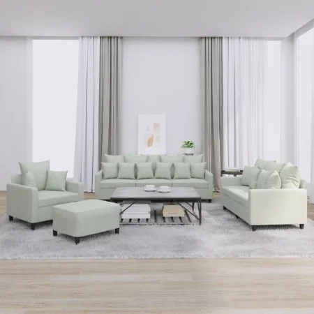 Set of sofas with 4 light gray velvet cushions by , Sofas - Ref: Foro24-3201690, Price: 655,59 €, Discount: %