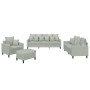 Juego de sofás con cojines 4 piezas terciopelo gris claro de , Sofás - Ref: Foro24-3201690, Precio: 596,81 €, Descuento: %