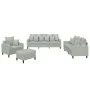 Set of sofas with 4 light gray velvet cushions by , Sofas - Ref: Foro24-3201690, Price: 655,59 €, Discount: %