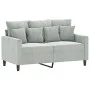 Set of sofas with 4 light gray velvet cushions by , Sofas - Ref: Foro24-3201690, Price: 655,59 €, Discount: %