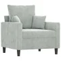 Set of sofas with 4 light gray velvet cushions by , Sofas - Ref: Foro24-3201690, Price: 655,59 €, Discount: %