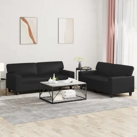 Juego de sofás 2 piezas cuero sintético negro de , Sofás - Ref: Foro24-3201914, Precio: 500,73 €, Descuento: %