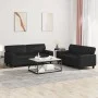 Juego de sofás 2 piezas cuero sintético negro de , Sofás - Ref: Foro24-3201914, Precio: 500,73 €, Descuento: %