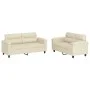 Sofagarnitur mit 2 Stück Kissen Kunstleder creme von , Sofas - Ref: Foro24-3202363, Preis: 473,42 €, Rabatt: %