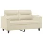 2-piece cream synthetic leather sofa set with cushions by , Sofas - Ref: Foro24-3202363, Price: 473,42 €, Discount: %