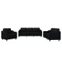 Juego de sofás con cojines 3 piezas tela negro de , Sofás - Ref: Foro24-3201774, Precio: 622,09 €, Descuento: %