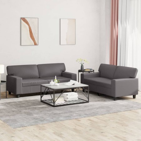 Juego de sofás 2 piezas cuero sintético gris de , Sofás - Ref: Foro24-3201916, Precio: 513,90 €, Descuento: %