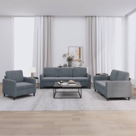 Juego de sofás 3 piezas terciopelo gris oscuro de , Sofás - Ref: Foro24-3201935, Precio: 588,67 €, Descuento: %