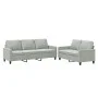 Juego de sofás con cojines 2 piezas terciopelo gris claro de , Sofás - Ref: Foro24-3201516, Precio: 477,33 €, Descuento: %