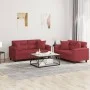 Juego de sofás con cojines 2 piezas cuero sintético rojo tinto de , Sofás - Ref: Foro24-3202375, Precio: 503,65 €, Descuento: %