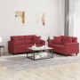 Juego de sofás con cojines 2 piezas cuero sintético rojo tinto de , Sofás - Ref: Foro24-3202375, Precio: 511,90 €, Descuento: %