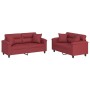 Juego de sofás con cojines 2 piezas cuero sintético rojo tinto de , Sofás - Ref: Foro24-3202375, Precio: 511,90 €, Descuento: %