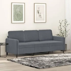 Dark gray velvet 3-seater sofa, 180 cm by , Sofas - Ref: Foro24-359453, Price: 260,65 €, Discount: %