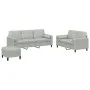 3-piece light gray velvet sofa set with cushions by , Sofas - Ref: Foro24-3202044, Price: 515,22 €, Discount: %