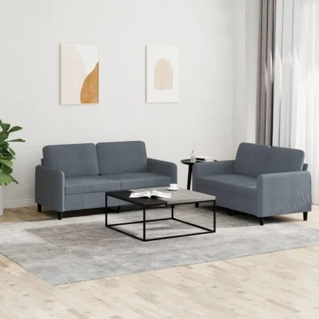 Juego de sofás 2 piezas terciopelo gris oscuro de , Sofás - Ref: Foro24-3201975, Precio: 376,30 €, Descuento: %