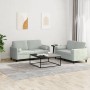Juego de sofás con cojines 2 piezas terciopelo gris claro de , Sofás - Ref: Foro24-3201994, Precio: 384,01 €, Descuento: %