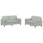 Juego de sofás con cojines 2 piezas terciopelo gris claro de , Sofás - Ref: Foro24-3201994, Precio: 384,01 €, Descuento: %