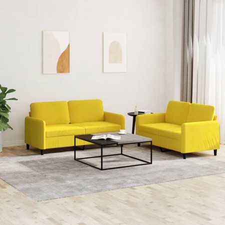 Juego de sofás 2 piezas terciopelo amarillo de , Sofás - Ref: Foro24-3201980, Precio: 431,64 €, Descuento: %
