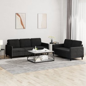 Juego de sofás 2 piezas terciopelo negro de , Sofás - Ref: Foro24-3202019, Precio: 475,09 €, Descuento: %