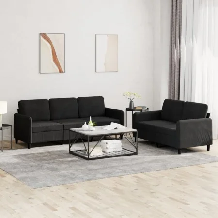 Juego de sofás 2 piezas terciopelo negro de , Sofás - Ref: Foro24-3202019, Precio: 467,62 €, Descuento: %
