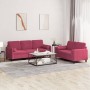 Juego de sofás con cojines 2 piezas terciopelo rojo tinto de , Sofás - Ref: Foro24-3202038, Precio: 522,61 €, Descuento: %