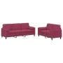 Set of sofas with 2 pieces of burgundy red velvet cushions by , Sofas - Ref: Foro24-3202038, Price: 514,09 €, Discount: %
