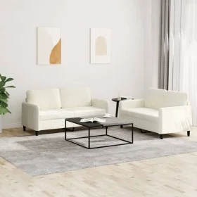 Juego de sofás 2 piezas terciopelo crema de , Sofás - Ref: Foro24-3201982, Precio: 486,15 €, Descuento: %