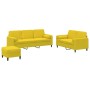 Juego de sofás con cojines 3 piezas terciopelo amarillo de , Sofás - Ref: Foro24-3202050, Precio: 588,85 €, Descuento: %