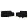 Juego de sofás con cojines 2 piezas tela negro de , Sofás - Ref: Foro24-3202090, Precio: 434,74 €, Descuento: %