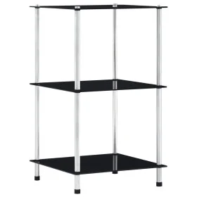 Estantería 3 niveles cristal templado negro 40x40x67 cm de vidaXL, Librerías y estanterías - Ref: Foro24-249509, Precio: 38,9...