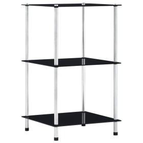 Estantería 3 niveles cristal templado negro 40x40x67 cm de vidaXL, Librerías y estanterías - Ref: Foro24-249509, Precio: 39,6...