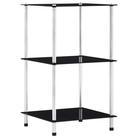 Estantería 3 niveles cristal templado negro 40x40x67 cm de vidaXL, Librerías y estanterías - Ref: Foro24-249509, Precio: 38,9...