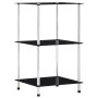 Estantería 3 niveles cristal templado negro 40x40x67 cm de vidaXL, Librerías y estanterías - Ref: Foro24-249509, Precio: 38,9...