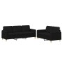 Juego de sofás con cojines 2 piezas tela negro de , Sofás - Ref: Foro24-3202122, Precio: 591,52 €, Descuento: %