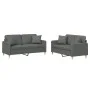 Juego de sofás con cojines 2 piezas tela gris oscuro de , Sofás - Ref: Foro24-3202103, Precio: 455,02 €, Descuento: %