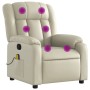 Sillón reclinable de masaje cuero sintético crema de , Sillones - Ref: Foro24-373568, Precio: 238,21 €, Descuento: %