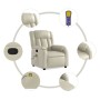 Sillón reclinable de masaje cuero sintético crema de , Sillones - Ref: Foro24-373568, Precio: 238,21 €, Descuento: %