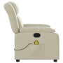 Sillón reclinable de masaje cuero sintético crema de , Sillones - Ref: Foro24-373568, Precio: 238,21 €, Descuento: %