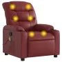 Reclining massage armchair in synthetic red wine leather by , Armchairs - Ref: Foro24-374144, Price: 226,29 €, Discount: %