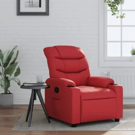 Sillón reclinable de cuero sintético rojo de , Sillones - Ref: Foro24-374138, Precio: 226,60 €, Descuento: %