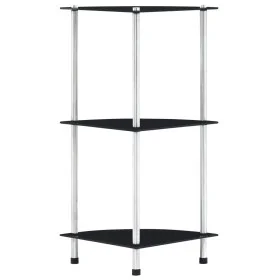 Estantería 3 niveles cristal templado negro 30x30x67 cm de vidaXL, Librerías y estanterías - Ref: Foro24-249519, Precio: 34,6...