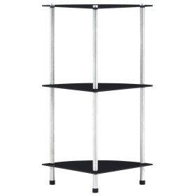 Estantería 3 niveles cristal templado negro 30x30x67 cm de vidaXL, Librerías y estanterías - Ref: Foro24-249519, Precio: 35,3...
