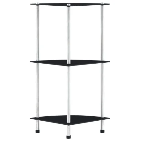 Estantería 3 niveles cristal templado negro 30x30x67 cm de vidaXL, Librerías y estanterías - Ref: Foro24-249519, Precio: 34,6...