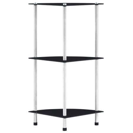 Estantería 3 niveles cristal templado negro 30x30x67 cm de vidaXL, Librerías y estanterías - Ref: Foro24-249519, Precio: 35,3...