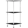 Estantería 3 niveles cristal templado negro 30x30x67 cm de vidaXL, Librerías y estanterías - Ref: Foro24-249519, Precio: 34,6...